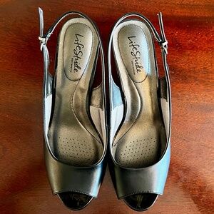 LifeStride Teller Women's Slingback Peep-Toe Sz 11W
